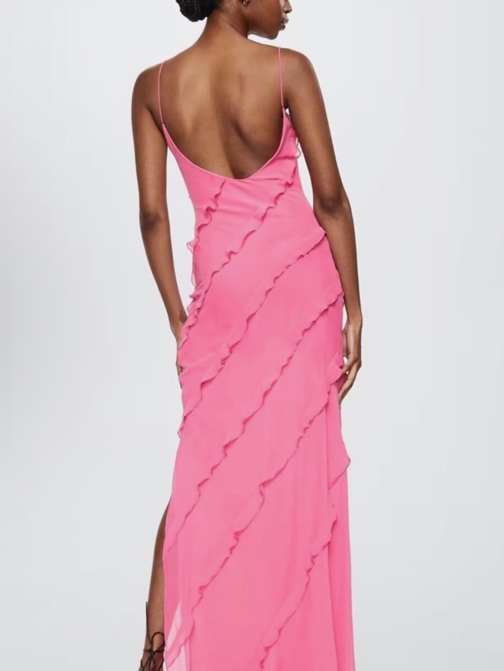 Pink Ruffle Chifon gown - Picture 2 of 6